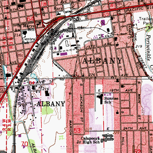 Topographic Map of Family Worship Center, OR