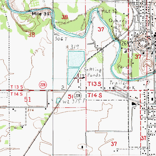 Topographic Map of Brownsville Mennonite Church, OR