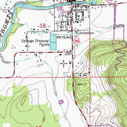 Topographic Map of Evergreen Church of God in Christ Mennonite Church, OR