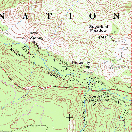 Topographic Map of University Camp, CA