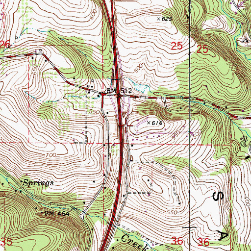 Topographic Map of Church on the Hill, OR