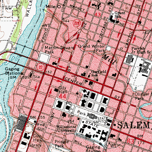 Topographic Map of First Christian Church, OR
