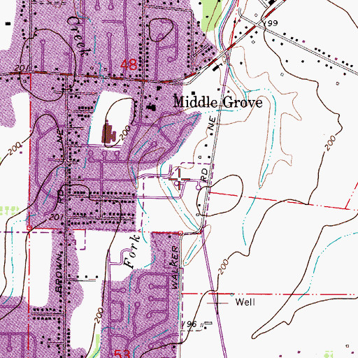 Topographic Map of Messiah Lutheran Church, OR