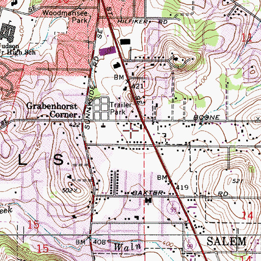 Topographic Map of Gateway Foursquare Church, OR