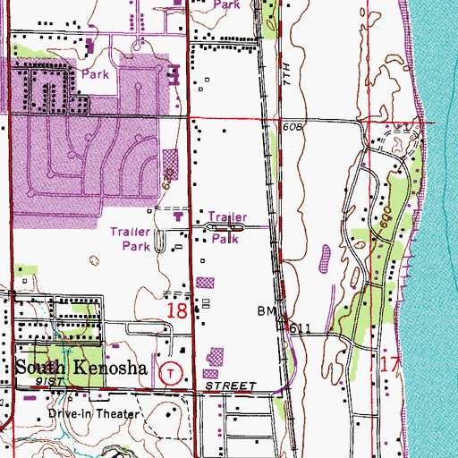 Topographic Map of Shorecrest Pointe, WI