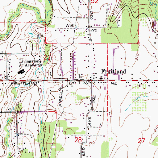 Topographic Map of Fruitland Evangelical Church of North America, OR