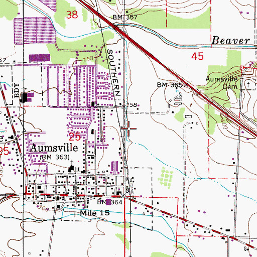 Topographic Map of Willamette Valley Baptist Church, OR