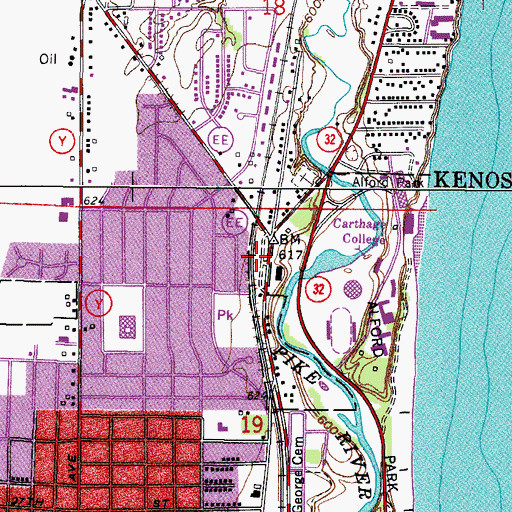 Topographic Map of Alfords Park Mobile Homes Court, WI