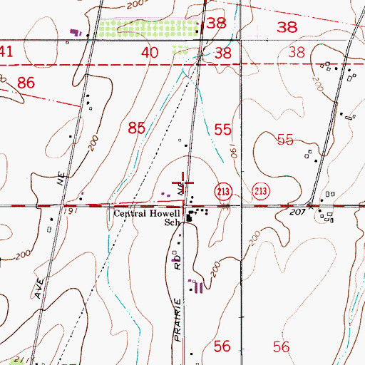 Topographic Map of Apostolic Christian Church of Silverton Oregon, OR