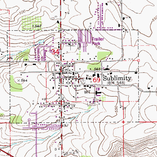 Topographic Map of Saint Boniface Catholic Church, OR