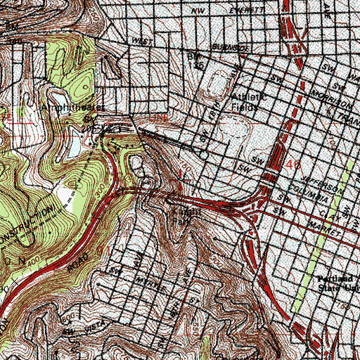 Topographic Map of Oregon Methodist Foundation, OR
