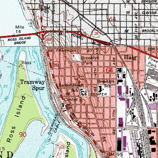 Topographic Map of Portland Buddhist Priory Incorporated, OR