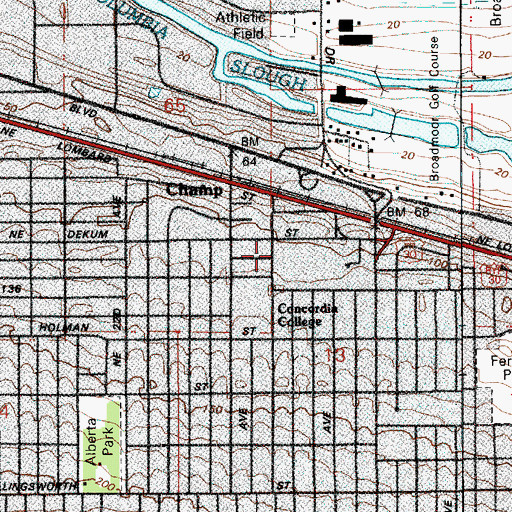 Topographic Map of Saint Michaels Lutheran Church, OR