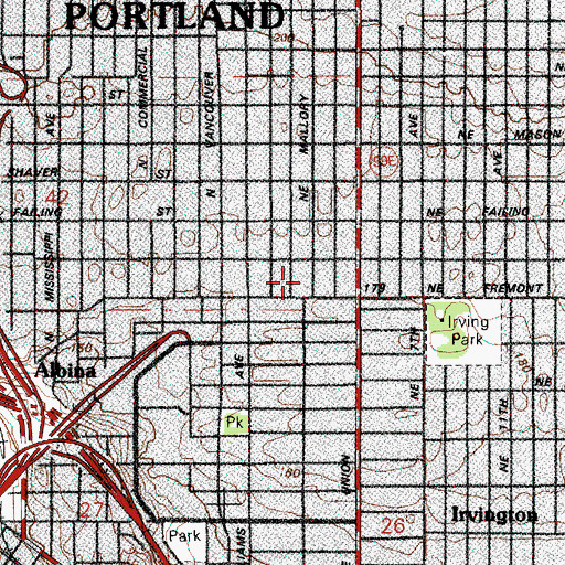 Topographic Map of New Birth Full Gospel Pentecostal Church, OR