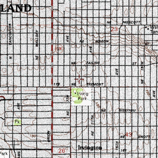 Topographic Map of Mount Sinai Church of God in Christ, OR