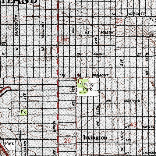 Topographic Map of Mount Zion Baptist Church, OR
