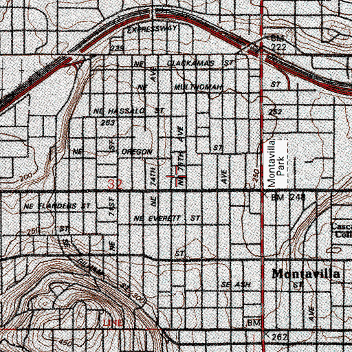 Topographic Map of Portland Slavic Evangelical Baptist Church, OR
