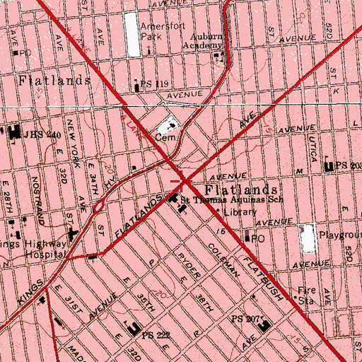 Topographic Map of Brook Theater (historical), NY