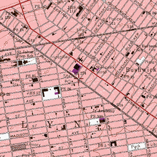 Topographic Map of Bobby Theater (historical), NY