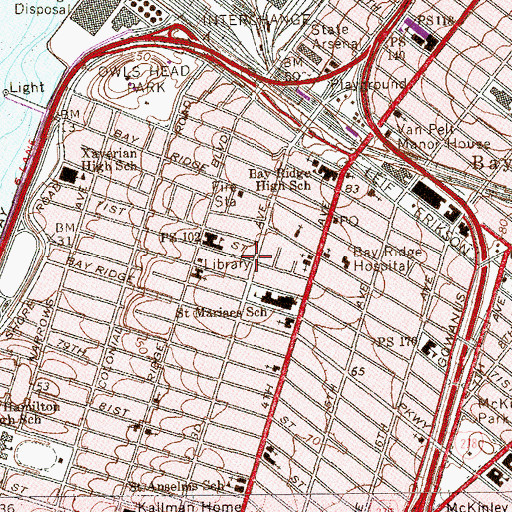 Topographic Map of Bay Ridge Theatre (historical), NY