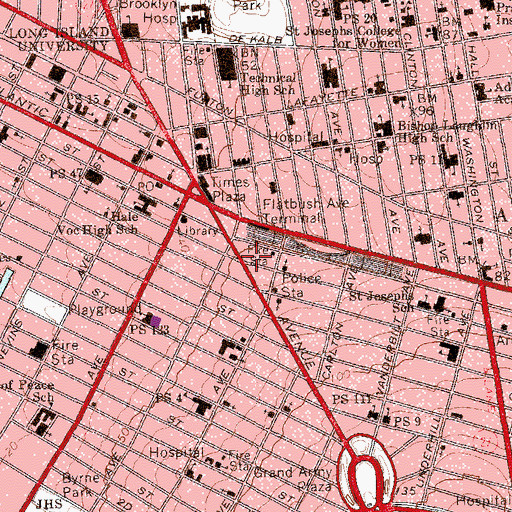 Topographic Map of Atlantic Theater (historical), NY