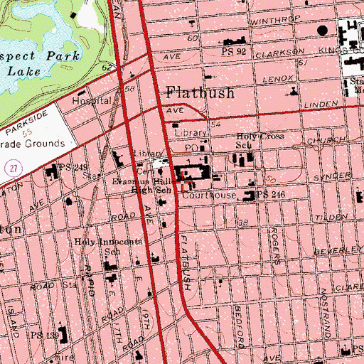 Topographic Map of Astor Theatre (historical), NY