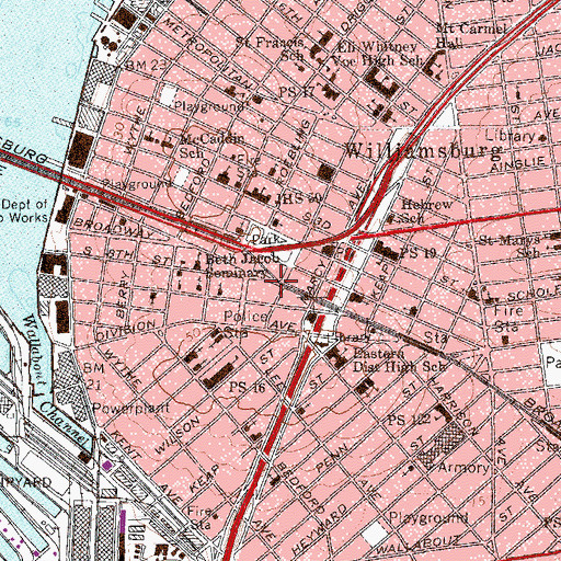 Topographic Map of Aster Theater (historical), NY