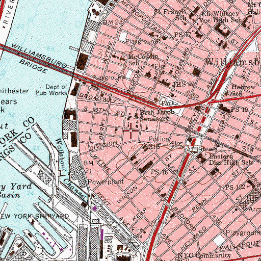 Topographic Map of Amphion Theatre (historical), NY