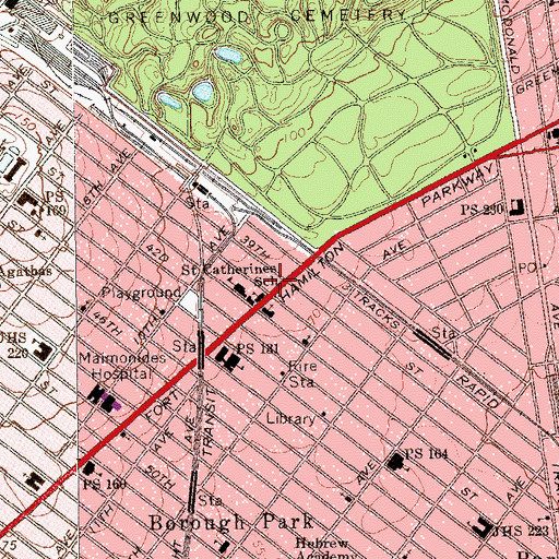 Topographic Map of American Theatre (historical), NY