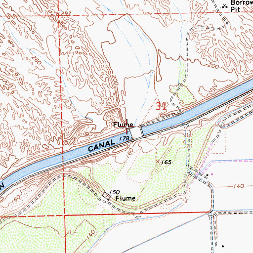Topographic Map of Unnamed Wash, CA