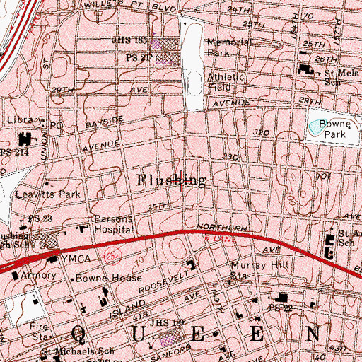 Topographic Map of Abundant Presbyterian Church, NY