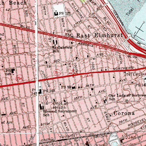 Topographic Map of Adonai Christian Center, NY