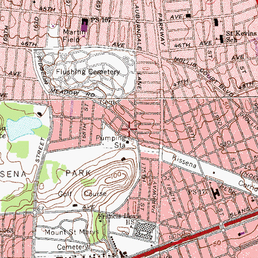 Topographic Map of Annunciation of the Blessed Virgin Mary Church, NY