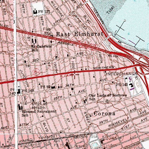 Topographic Map of Antioch Baptist Church, NY