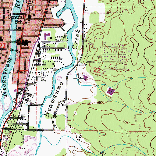 Topographic Map of Providence Seaside Hospital, OR