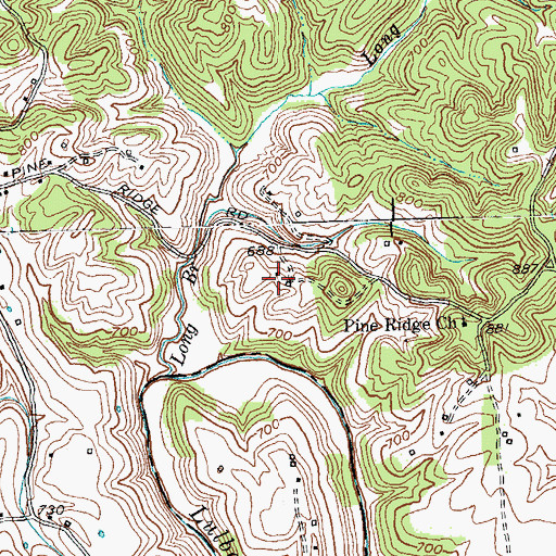 Topographic Map of Log Lick Baptist Church Cemetery, KY