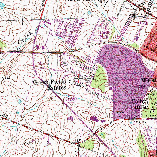 Topographic Map of Greenfield Estates (historical), KY