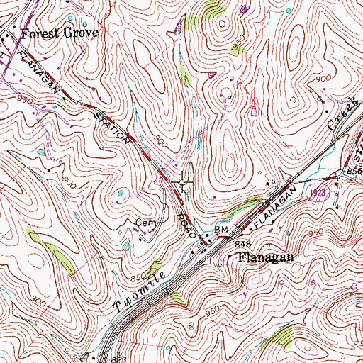 Topographic Map of Point Breeze Stock Farm, KY