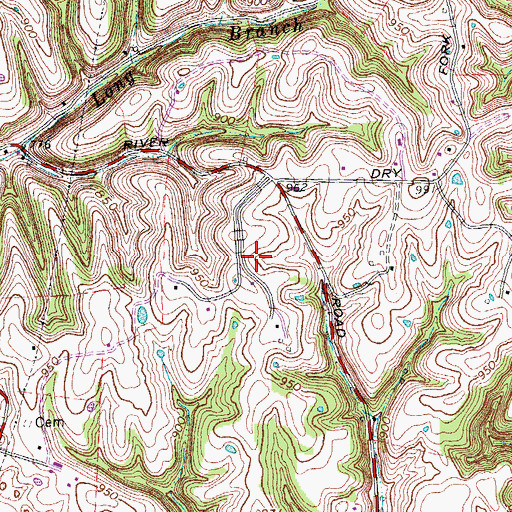 Topographic Map of Pleasant Ridge, KY