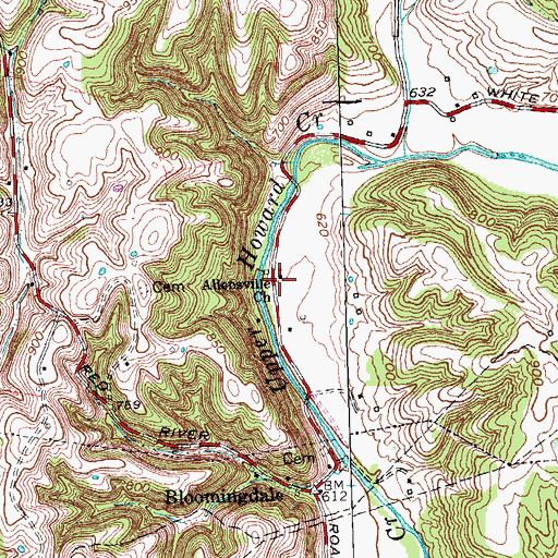 Topographic Map of Allensville (historical), KY