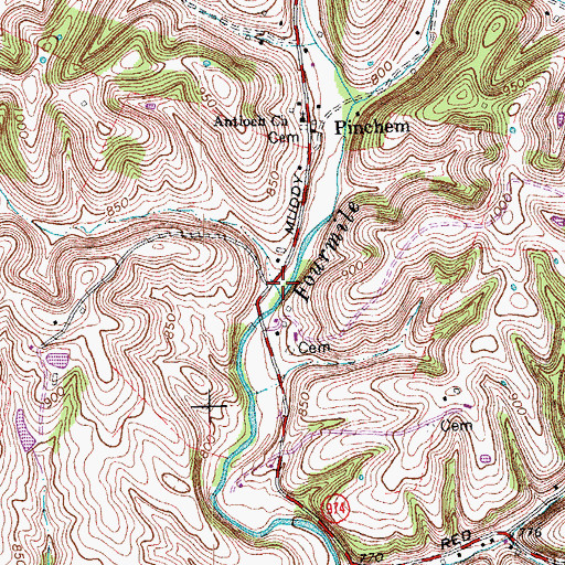 Topographic Map of Locust Grove, KY