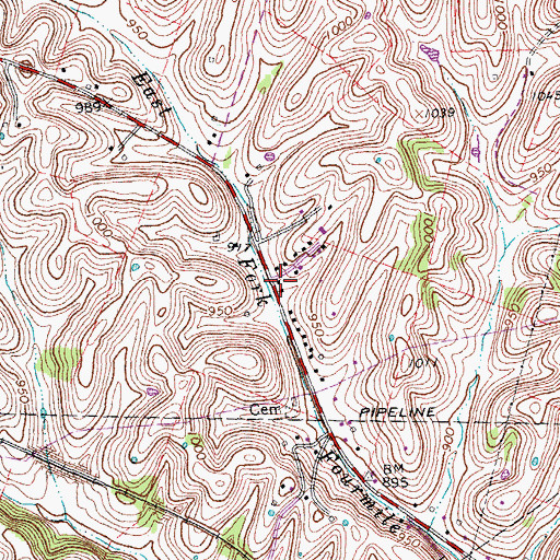 Topographic Map of Franklin (historical), KY
