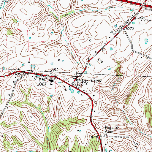 Topographic Map of Pilot View Post Office (historical), KY