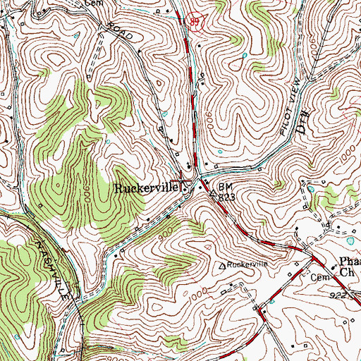 Topographic Map of Ruckerville Post Office (historical), KY