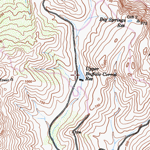 Topographic Map of Upper Buffalo Corral Reservoir, CA
