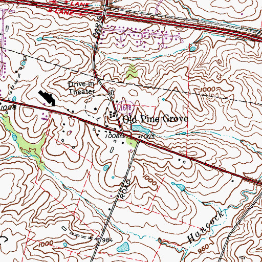 Topographic Map of Pine Grove Post Office (historical), KY