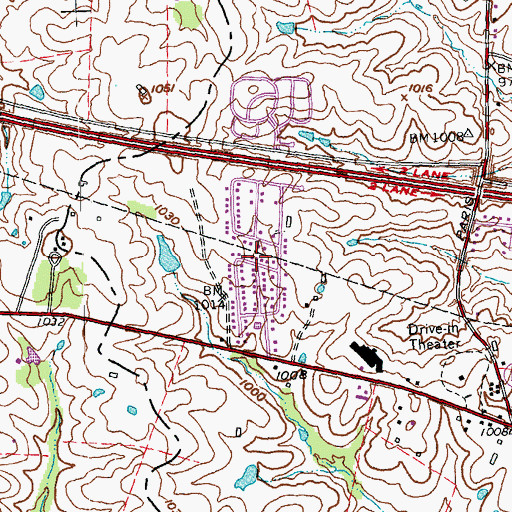 Topographic Map of Verna Hills (historical), KY