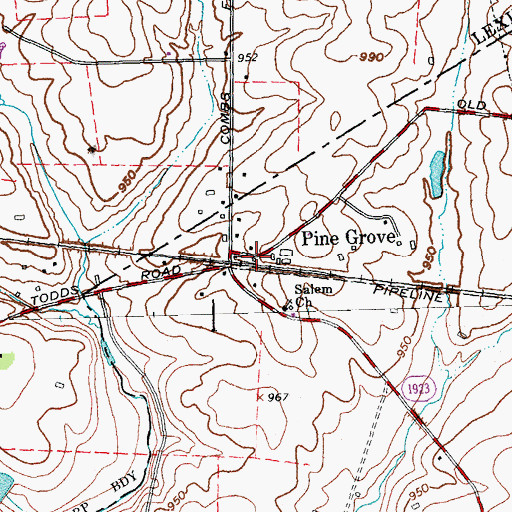 Topographic Map of Ebenezer Methodist Church (historical), KY