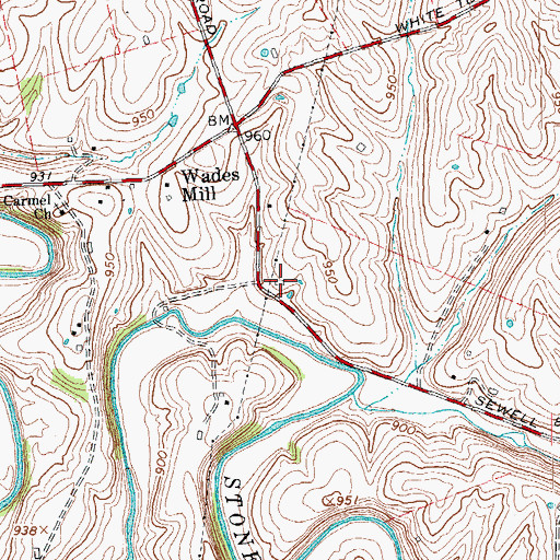 Topographic Map of William Wades Store (historical), KY