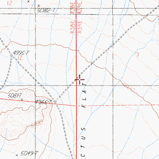 Topographic Map of Upper Cactus Flat, CA